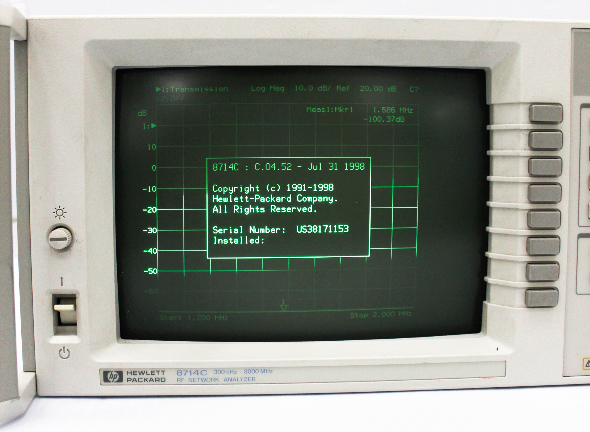REUZEit - HP 8714C RF Network Analyzer Transmission Reflection Test ...
