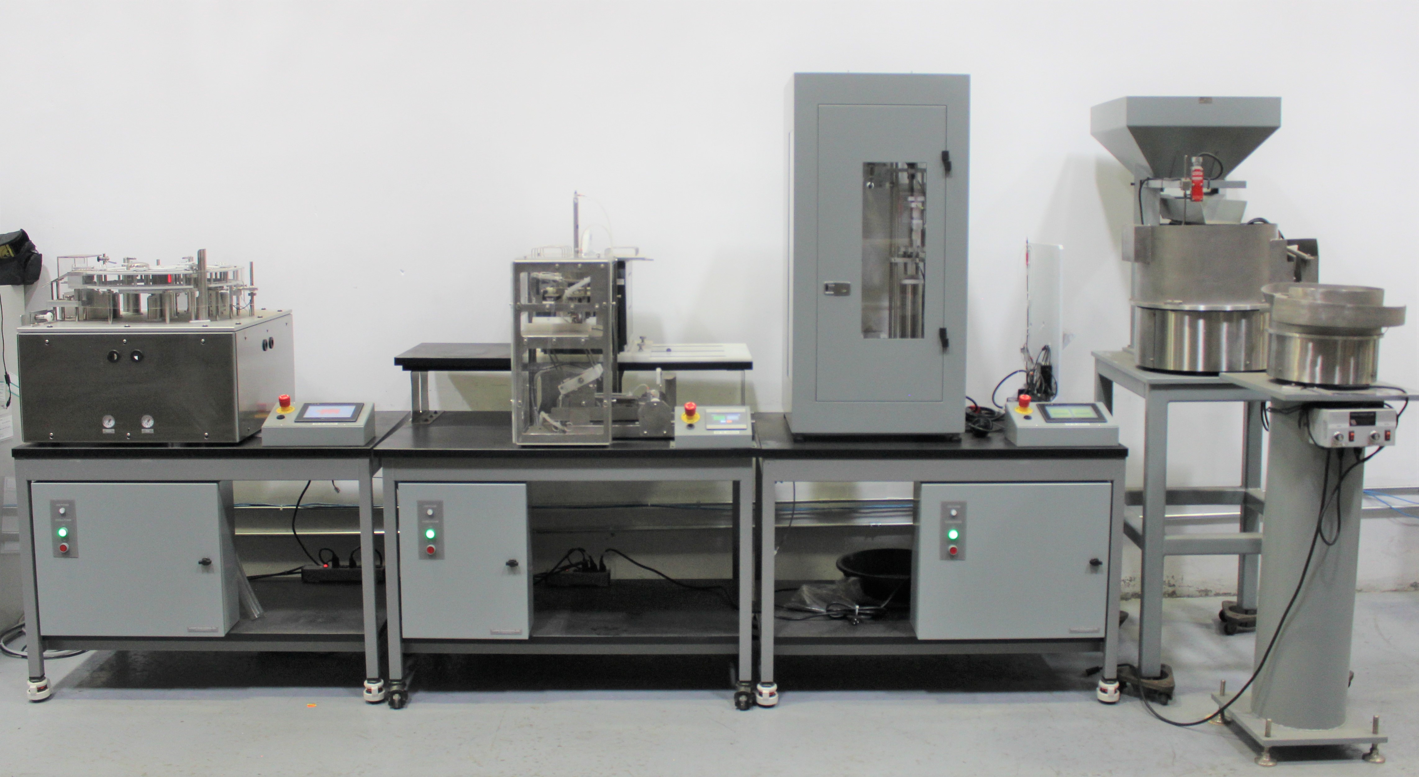 Landry Engineering Custom Filling Station with TechnaVibes Vibratory Feeders