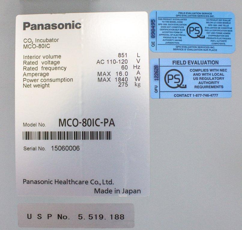 REUZEit - Panasonic MCO-80IC CO2 Incubator with 851L Capacity and 50C ...