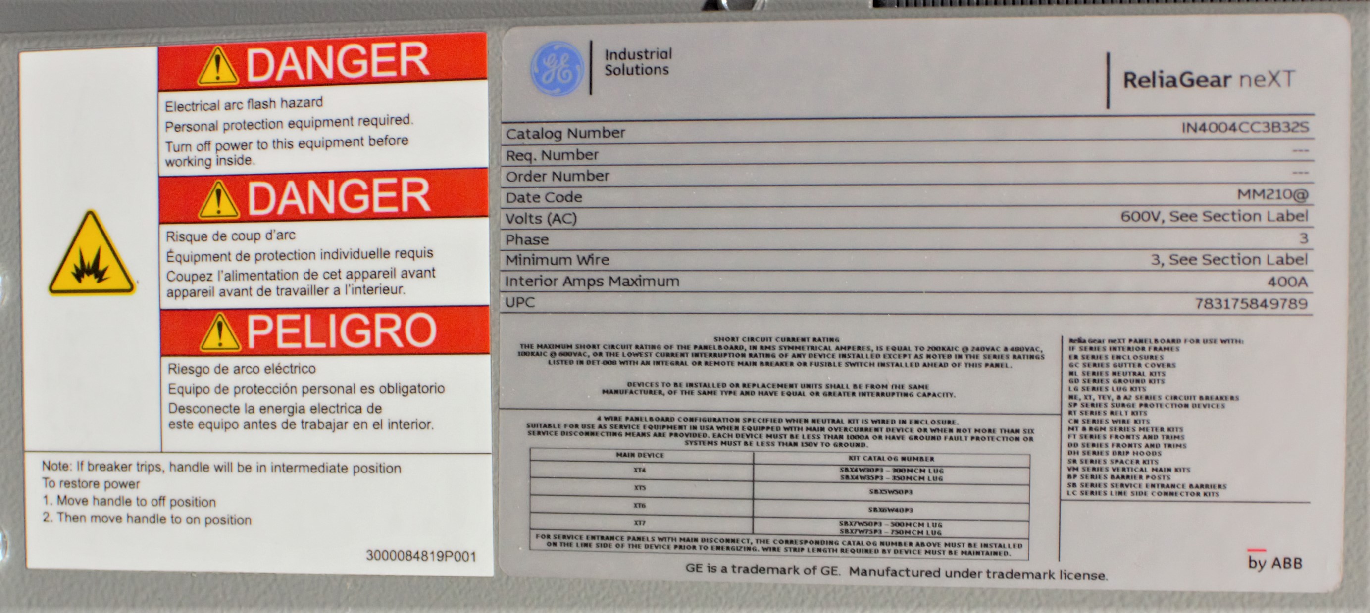 Maquinaria para Plantas ABB Group ReliaGear neXT 600V. Sin usar