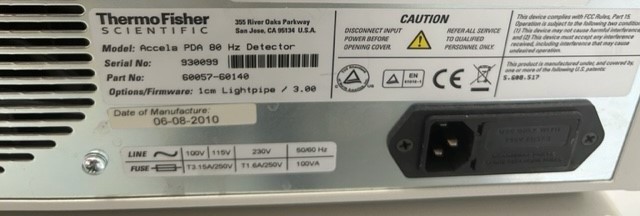 ThermoFisher Scientific Accela HPLC System with PDA Detector